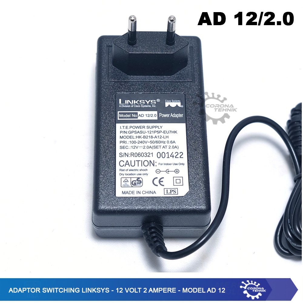 LinkSYS - Model AD-12 - Adaptor 12 Volt 2 Ampere