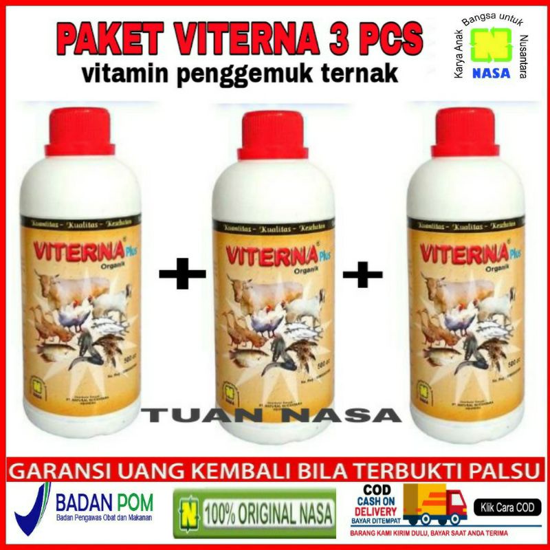 Viterna Nasa Vitamin Ternak 500cc - vitamin ayam sapi kambing babi