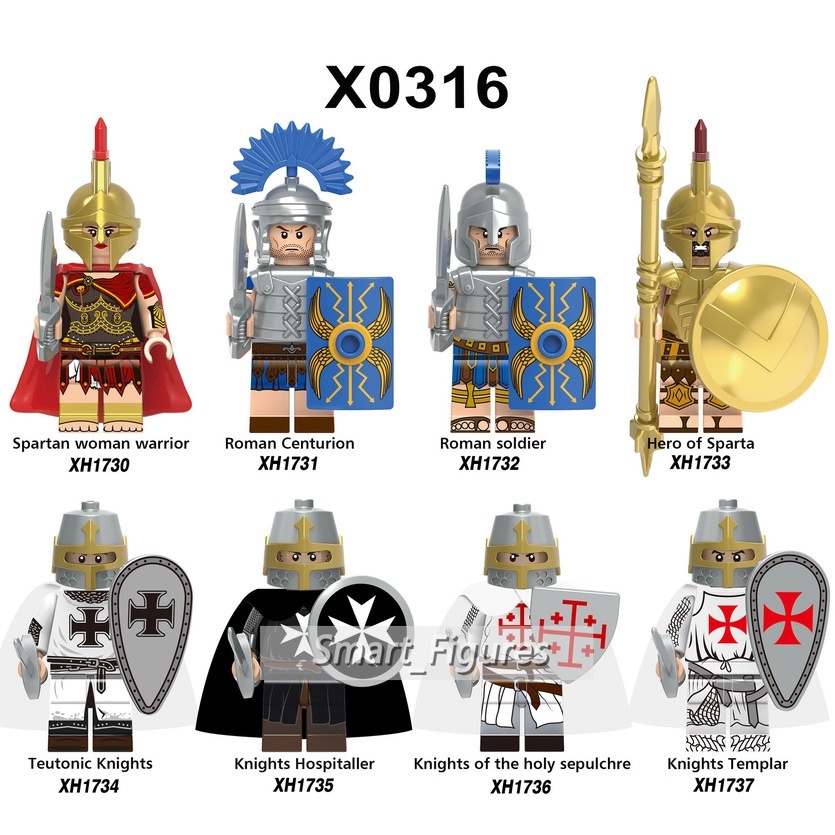 Mainan Action Figure Minifigures Abad Pertengahan Kuno Mesir Roman Warrior Mummy Atlantis Gladiatus