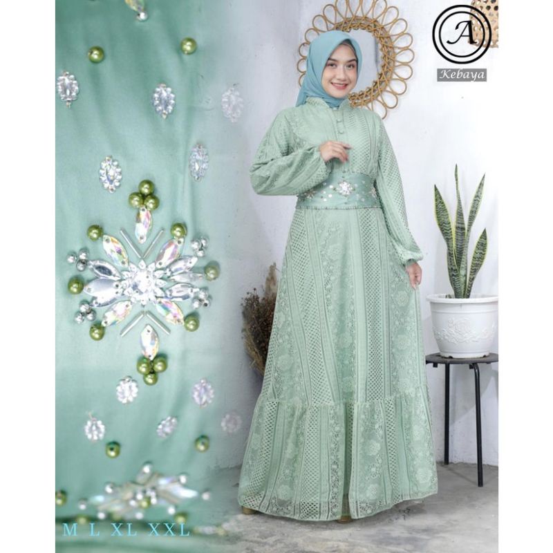 Produk original gamis quinza//gamis muslim terbaru//gamis lebaran mewah//gamis kondangan