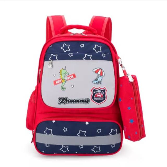 ARMELIA SHOP_Tas Ransel Sekolah Anak_Tas Anak_Tas Sekolah Anak Wanita_Tas Kulia_Tas Motip Kuda Laut