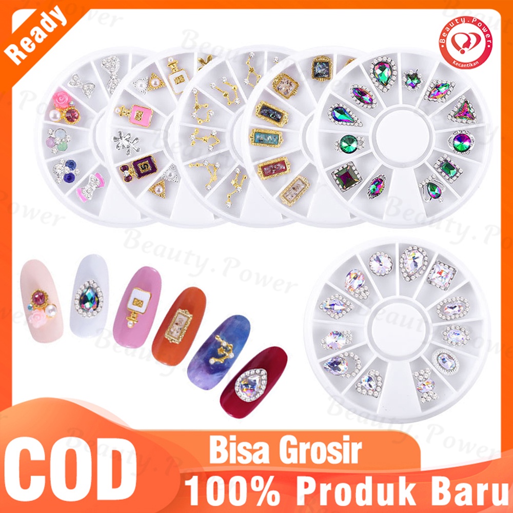 3D Colorful Glass Rhinestones Nail Dekorasi DIY Seni Kuku