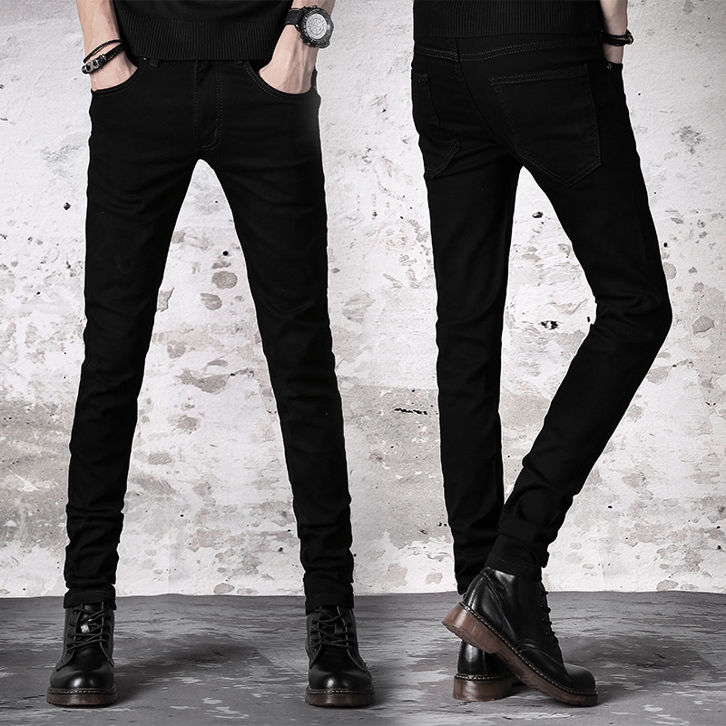  Celana  Panjang Jeans  Slim Stretch Model Korea Warna Hitam  