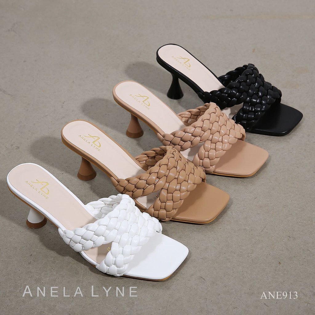 ANELA LYNE MULES HEELS DOUBLE STRAPS KEPANG ONESHA ANE913 ORIGINAL