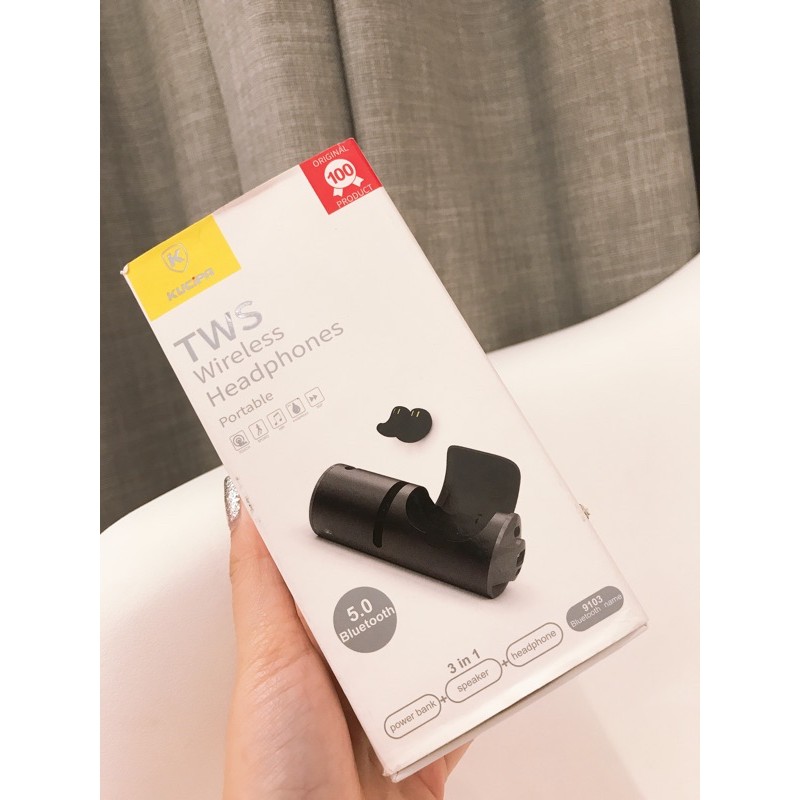 TWS Wireless Handphone/ 3n1 Powerbank+Speaker+Handphone