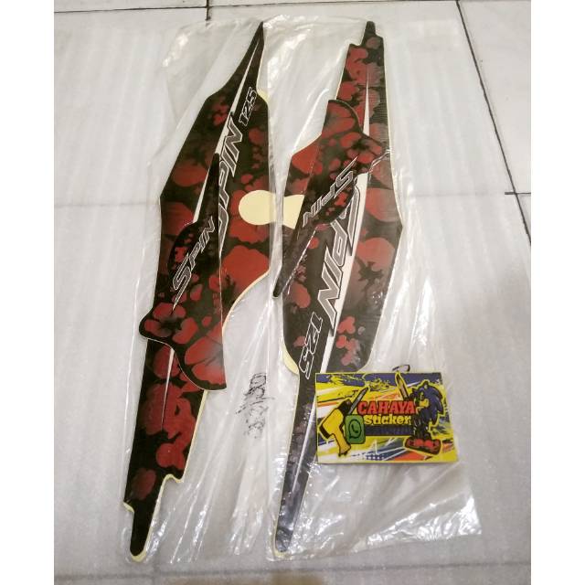 Striping Lis Sticker Suzuki Spin 125 Standar Tahun 2009 / 2010 Warna Hitam