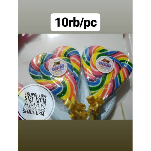 

PERMEN LOLIPOP LOVE HATI SIZE 12CM BESAR