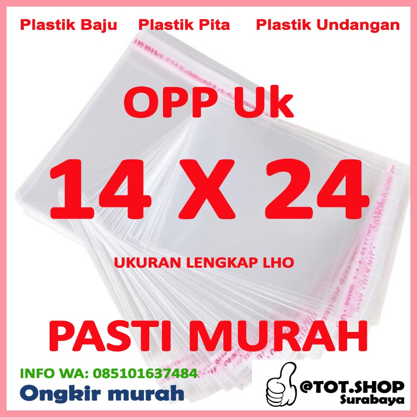 OPP LEM PLASTIK KACA 14x24 DVD Bakery Undangan Roti Amplop 