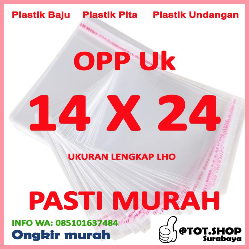 OPP LEM PLASTIK KACA 14x24 DVD Bakery Undangan Roti Amplop 