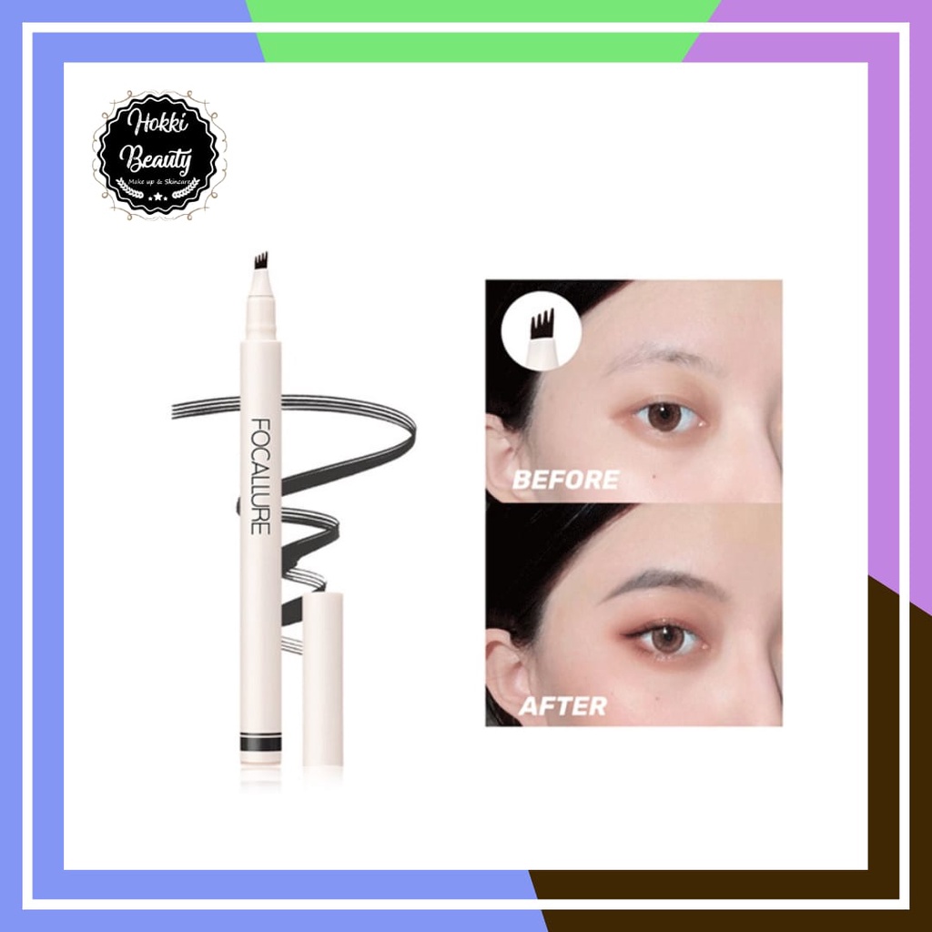 FOCALLURE Anti air Pensil Alis 4 Garpu Natural Eyebrow Pen - TINTED BROW INK PEN ( FA161 )