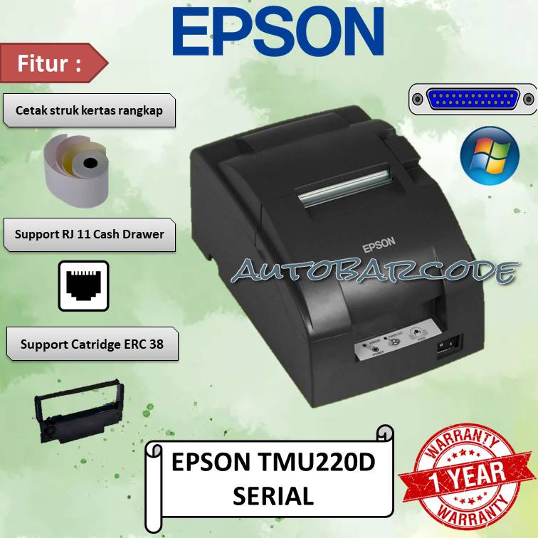 PRINTER KASIR DOT MATRIX EPSON TMU-220D USB 76MM