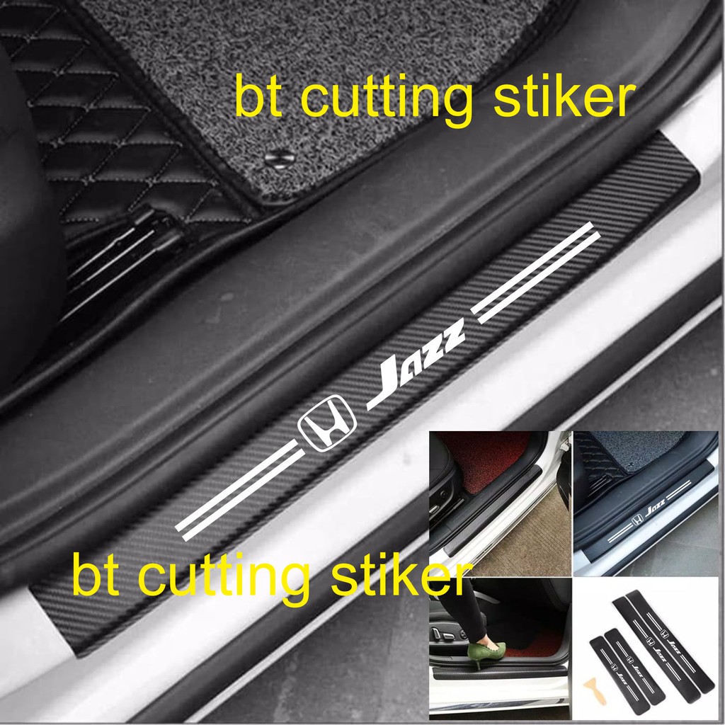 4 pecs stiker carbon 3D stiker honda jazz stiker carbon pengaman honda jazz rs