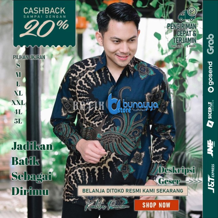 Baju Kemeja Batik Pria Lengan Panjang Pendek Modern Pesta Kantoran G05