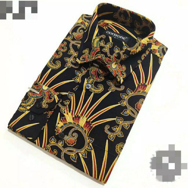 Kemeja Batik Pria Lengan Panjang Bl20 Katun Motif Modern Dixmont Semi Slimfit Premium