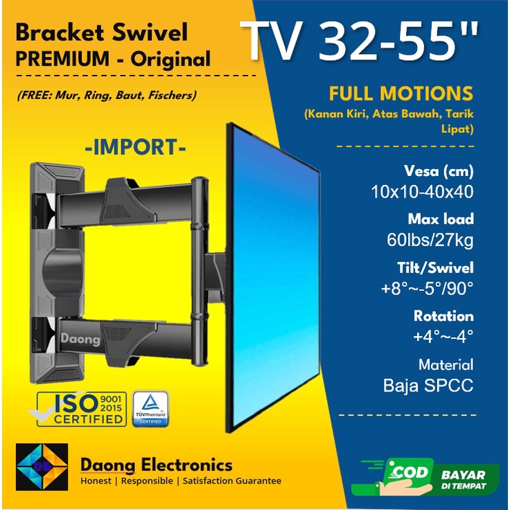 Bracket TV Braket TV Swivel High Quality 32-55 Inch | Import Braket murah braket bagus  braket NB Br