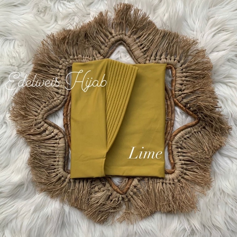 Bergo Hamidah ( ORI ) / Bergo Jersey Menutup Dada / Hijab Instan Jersey-Lime