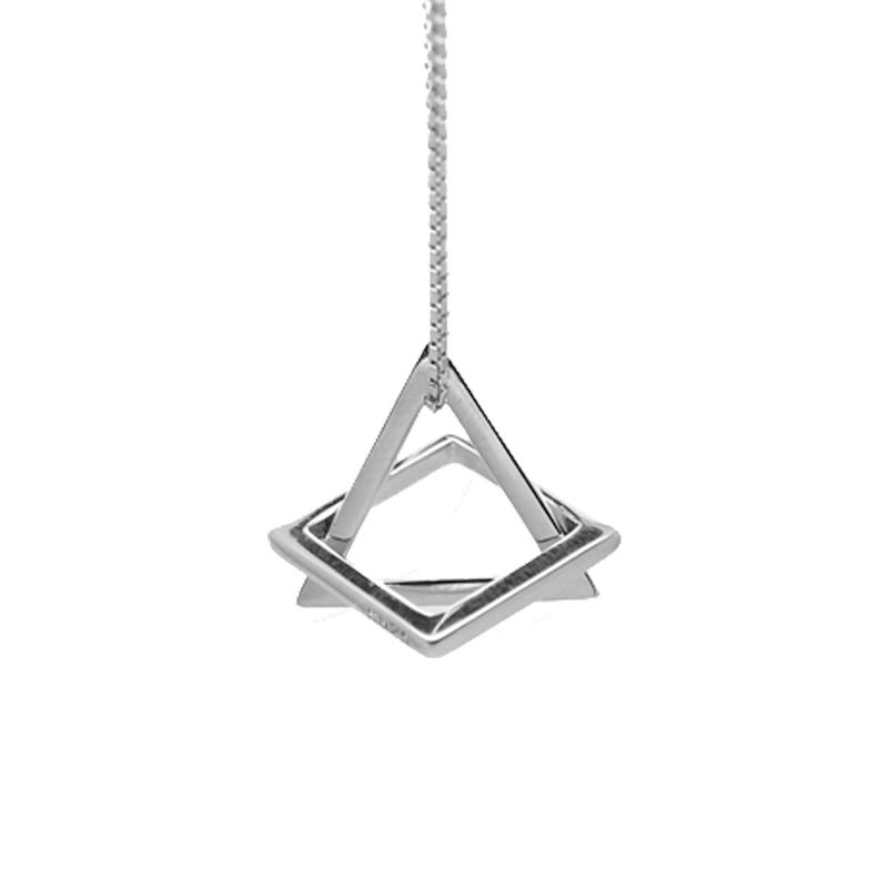 Necklace geometric pendant hip-hop tide simple titanium steel