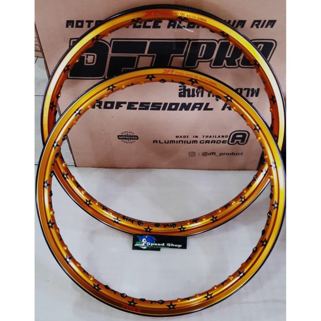 Velg DFT Thailand Model STAR/BINTANG G0LD/BLACK 140x17 Depan Belakang