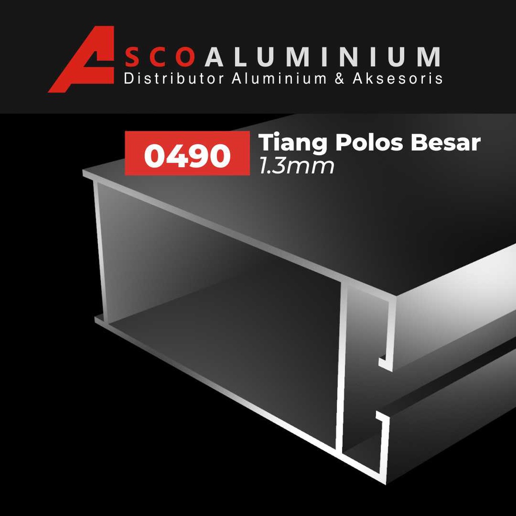 Aluminium Tiang Polos Besar 1.3mm Profile 0490 Alexindo
