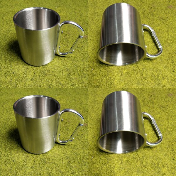 gelas outdoor mug enamel gunung gelas kopi cangkir alumunium carabiner