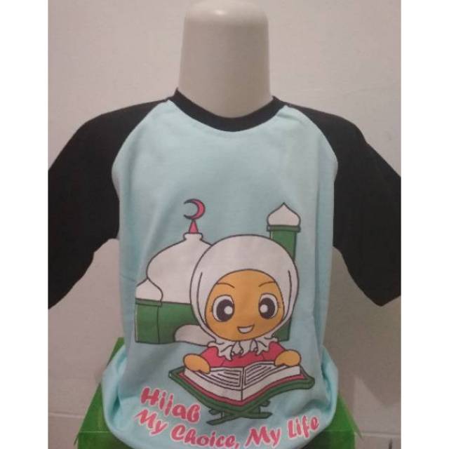  Baju  Kaos  Karakter  Anak  Raglan  Hijab 2 Shopee Indonesia