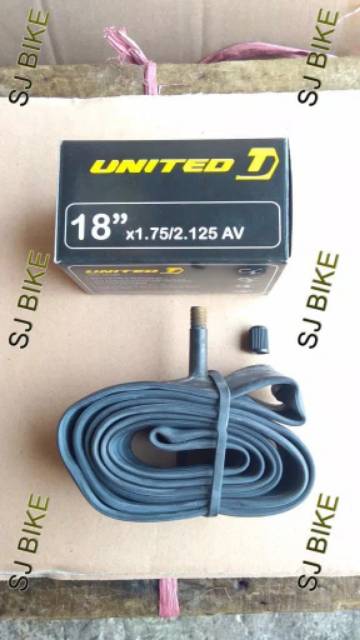 BAN DALAM SEPEDA 18 X 1.75 - 2.125 UNITED  ( AV )