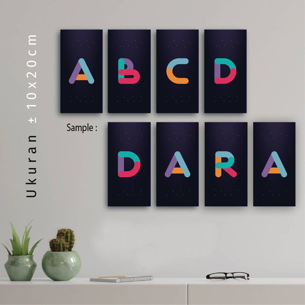 (COD) Hiasan Dinding - Pajangan Kayu Alfabet/Huruf BL02 - Walldecor