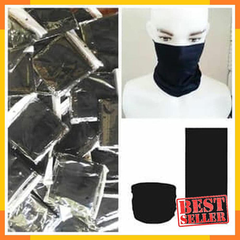 Baff masker Kain Hitam Polos mask slayer Bandana Seamless WEAR