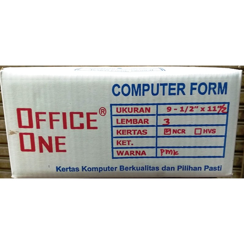 

Continous Form 9 1/2 x 11" 3ply / 3ply bagi 2 OFFICE ONE