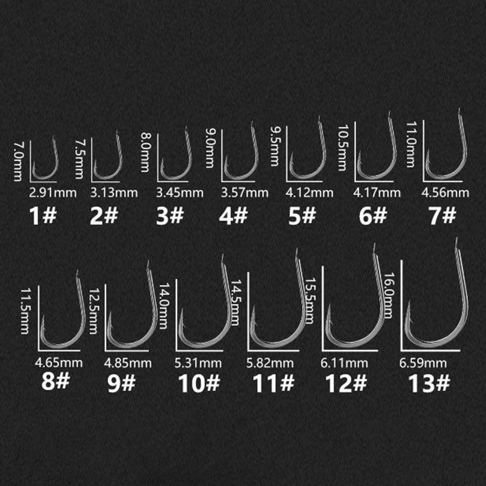 TOP 500 Pcs Memancing Lingkaran Kait Luar Ruangan Baja Karbon Tinggi Alat Pancing Ikan Kait