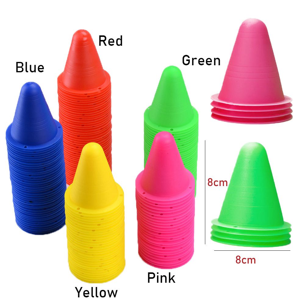 Wonderful 5 / 10pcs Cone Penanda Sepatu Roda / Sepak Bola Bahan Plastik 5 Warna