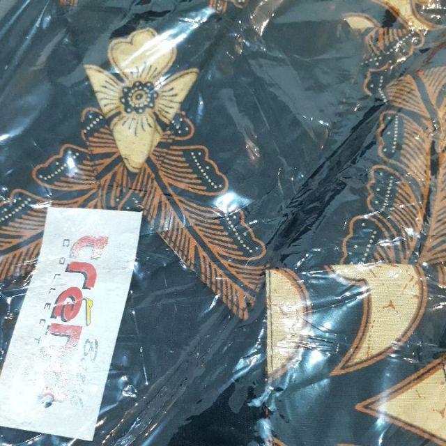 Seno Kawung Biru Kemeja Batik Pria Lengan Panjang M L Xl Xxl