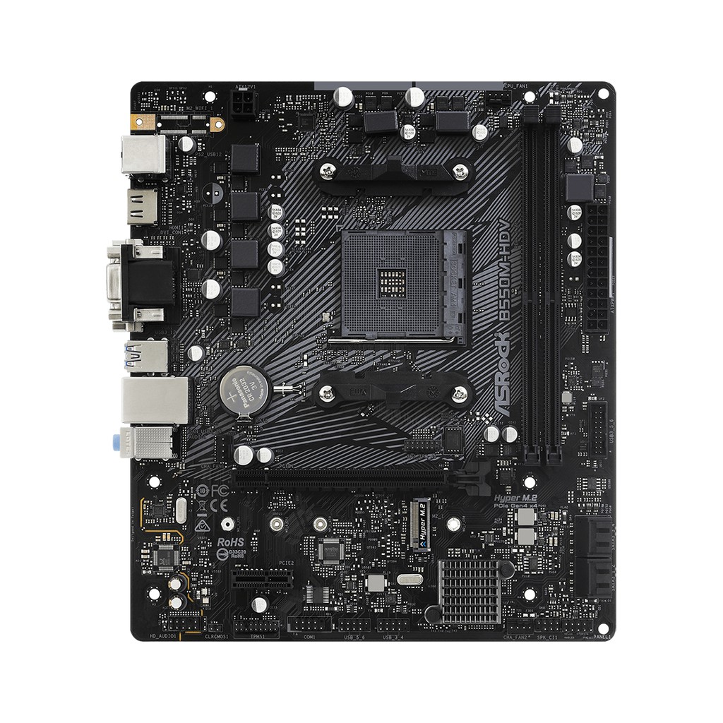 ASRock B550M-HDV (AM4, AMD Promontory B550, DDR4, USB3.2, SATA3)