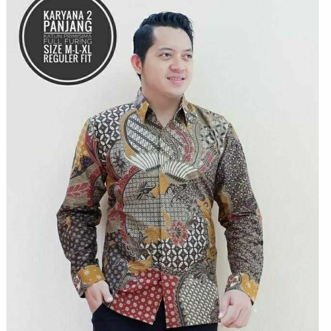 Kemeja Batik Pria Exclusive Terbaru Batik Lapis Furing Lengan Panjang WARDANA PANJANG By Rafanda