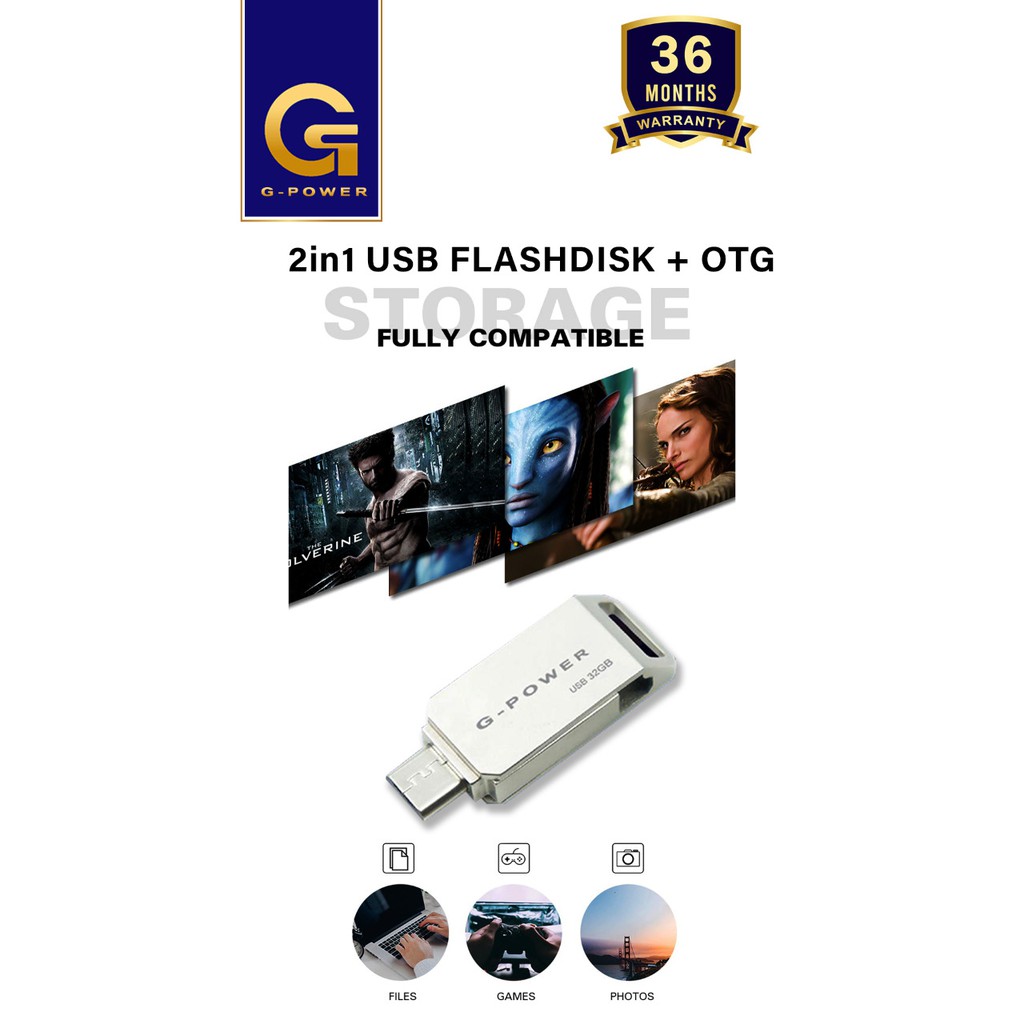 GPOWER USB FLASHDISK + OTG 8GB/16GB/32GB USB HIGH SPEED 3.0 ORIGINAL