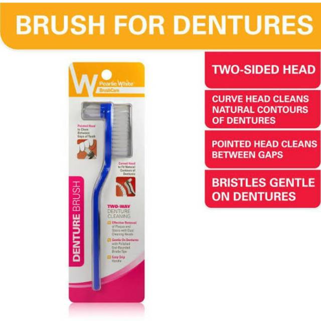 Denture Brush Pearlie White / Sikat Gigi Palsu Pearlie White