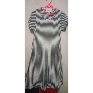 Mini dress salur garis-garis dress pendek daster bumil dress kaos