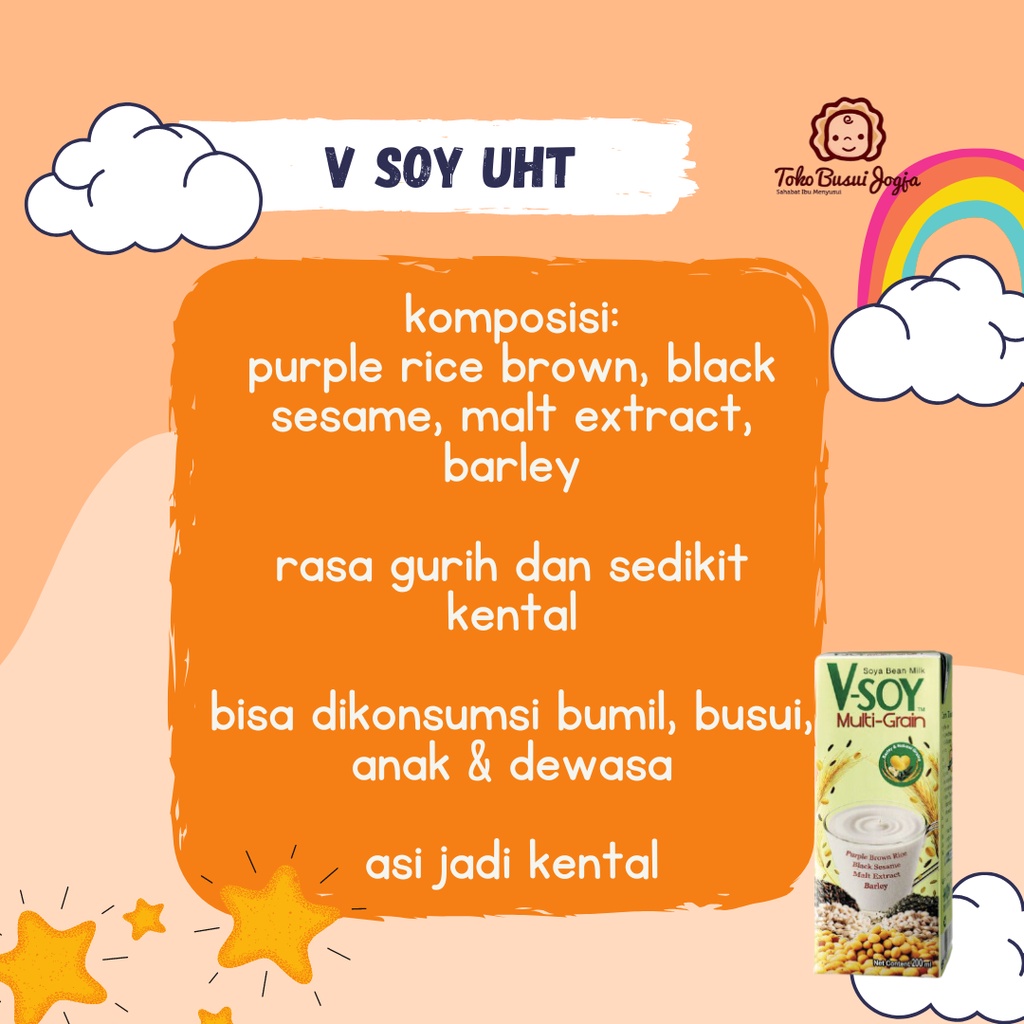 Almond Breeze V soy Vsoy UHT V-soy Multi Grain Soymilk 200 ml Pelancar Asi Booster Susu Kedelai