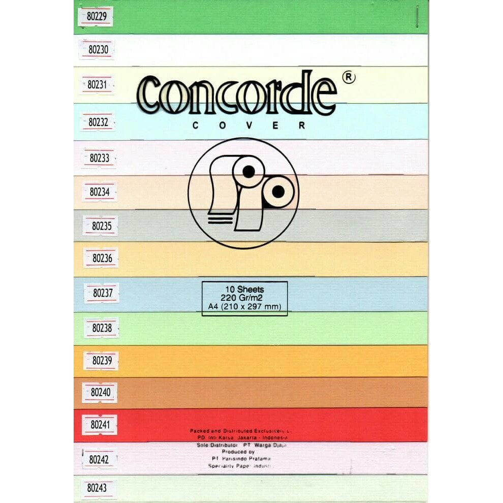 

Kertas Concorde cover laid 220gr A4
