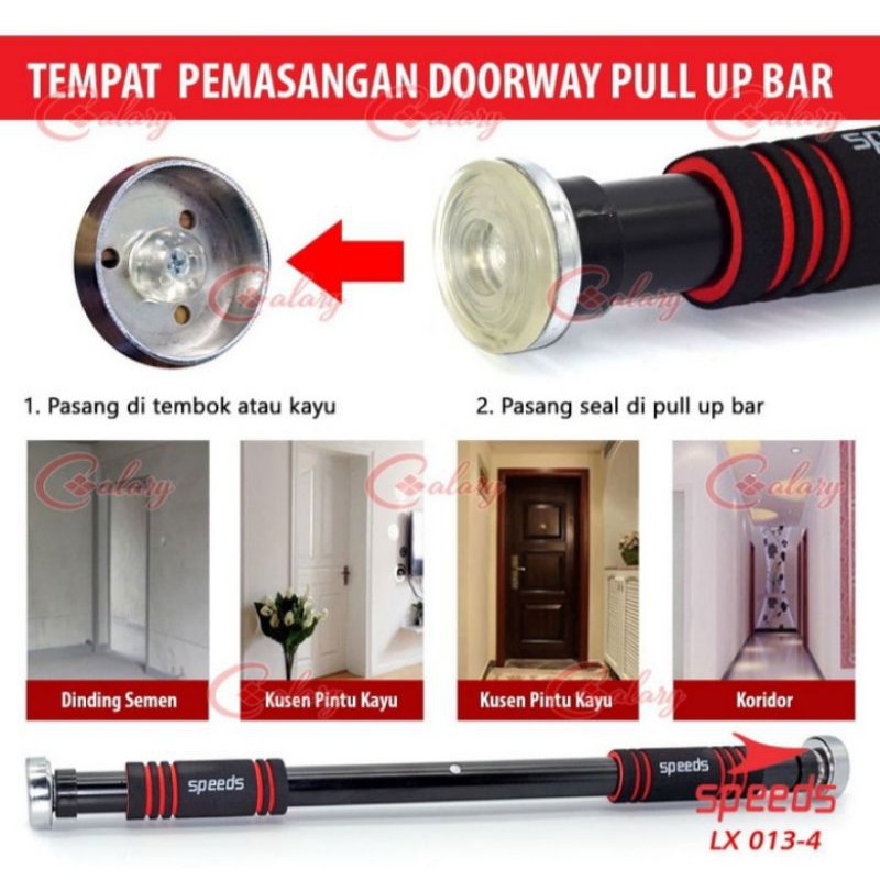 Alat Pull Up Bar Pintu Olahraga PullUp Angkat Badan Di Rumah Perlengkapan Gym Fitness Portable