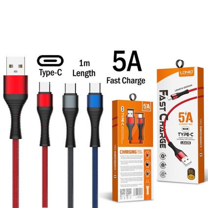 LDNIO LS405 - USB to Type-C Data Sync and 5A Fast Charging Cable - 1M