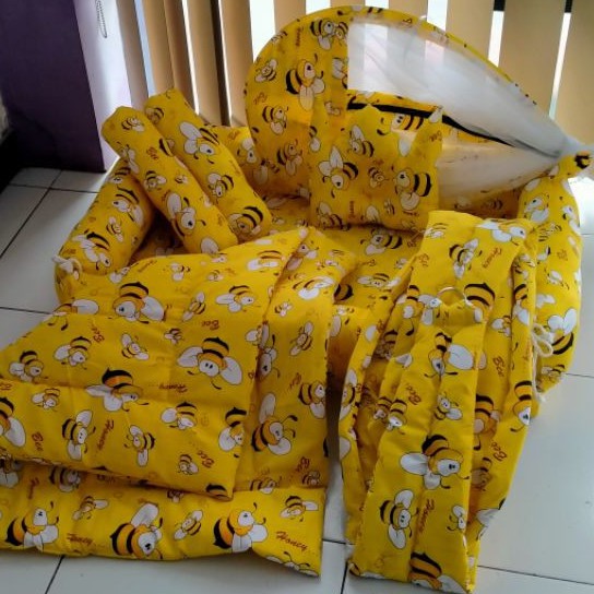 Kasur Kelambu Bayi Baru Set Bantal Guling PREMIUM / Kasur Lipat Kelambu Bayi / Kasur Kelambu