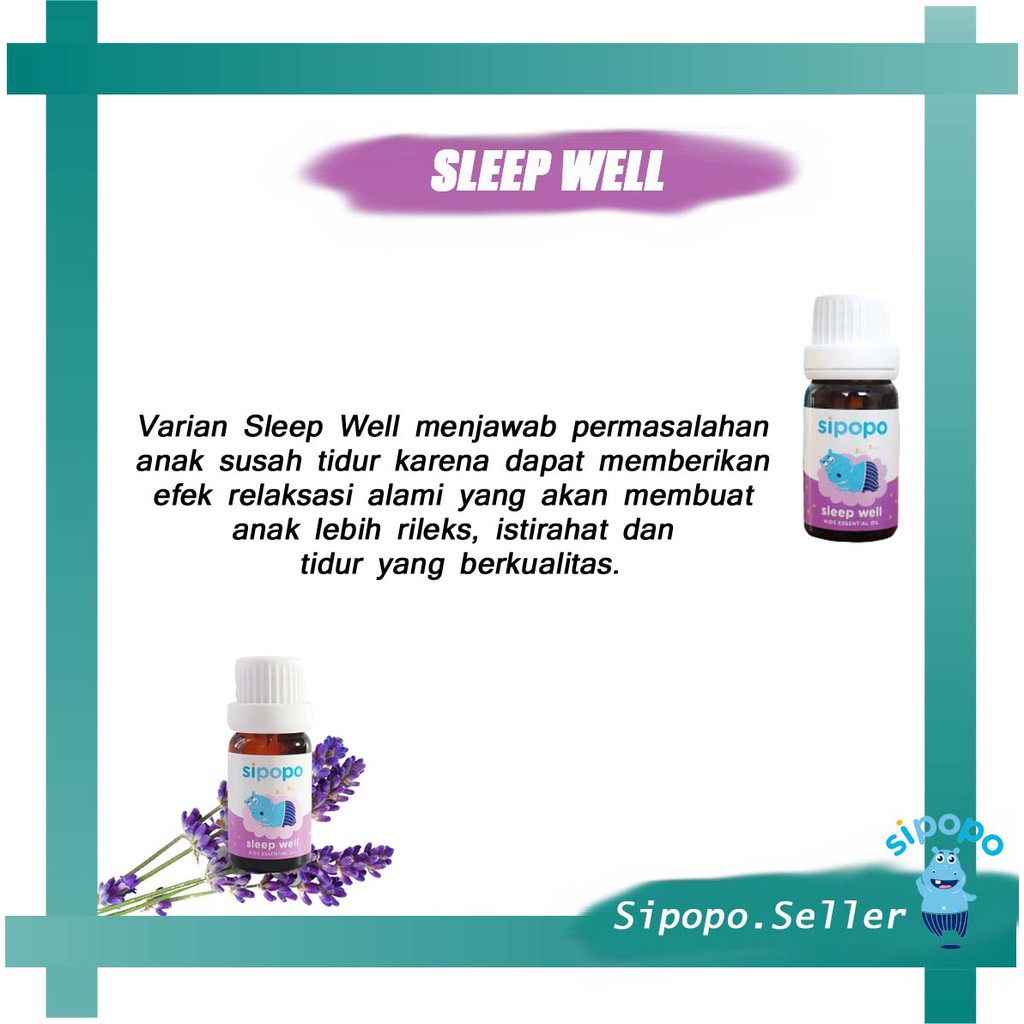 Sipopo Kids Essential Oil Ori 100 Sipopo Sleep Well Ready Stock Essensial Oil For Baby Free Vco Shopee Indonesia