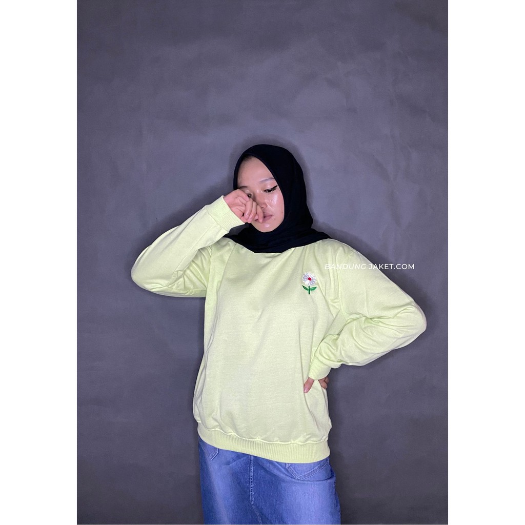 Daisy Flower Crawneck || Sweater Wanita || Sweater Crawneck Murah #DF