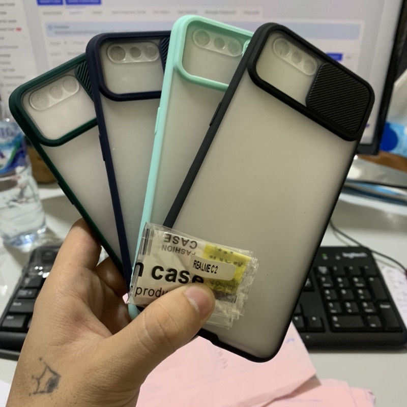 Slide Case Oppo A1K Realme C2 - Softcase Hard Sleding Protection Camera - UA