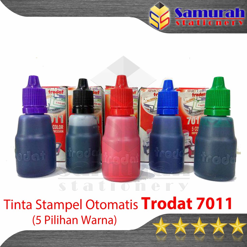 

Isi ulang Tinta Cap Stampel Otomatis Trodat 7011 / Refill Stamp Ink 25 ml 5 warna