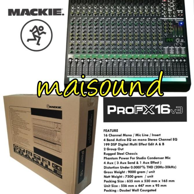 MIXER AUDIO MACKIE PRO FX16V3 PRO FX16 V3 PRO FX 16V3 16 CHANNEL