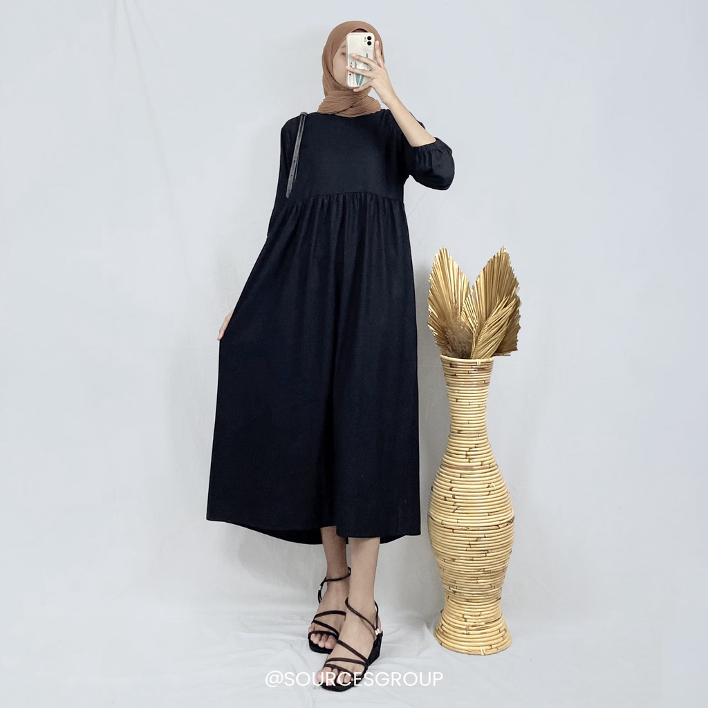 IL - SANSO MIDI POLOS | LUCIU MIDI DRESS WANITA MUSLIM LENGAN BALON