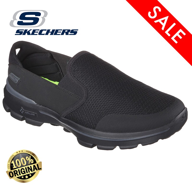 Sepatu Sneaker Slip On Pria Skechers Go Walk 3 Charge 53988-BBK - Black ORI