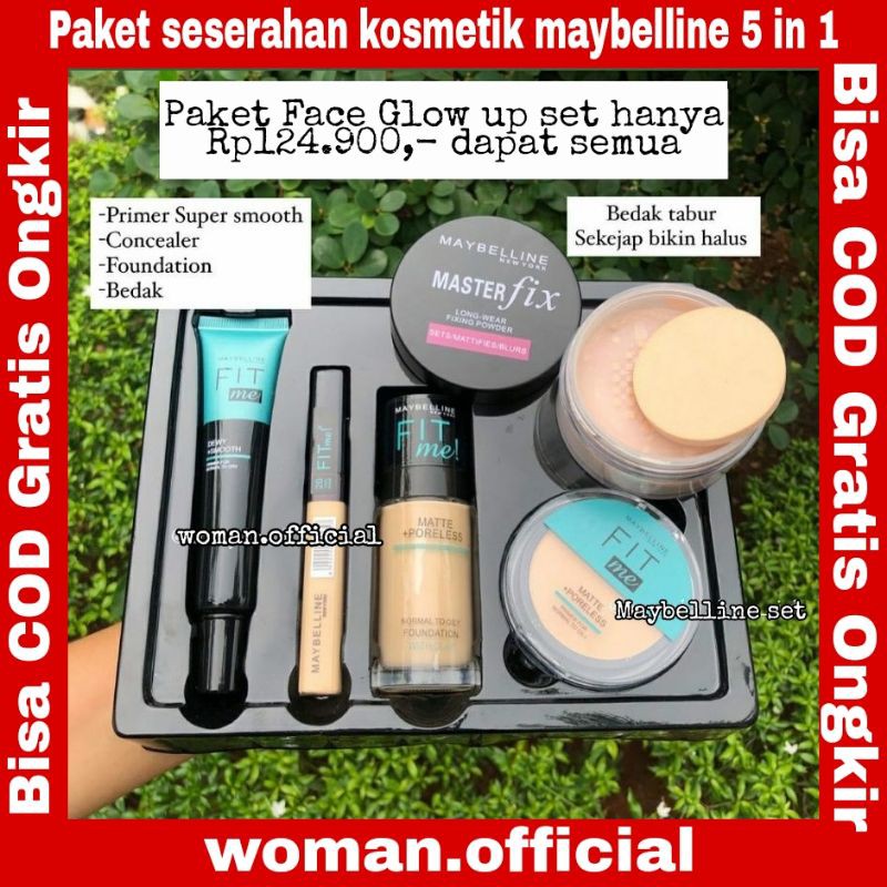 Paket Seserahan Maybelline Kosmetik Make Up Wanita Maybelline Set Paket Face Glow Up
